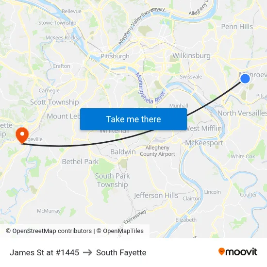 James St at #1445 to South Fayette map