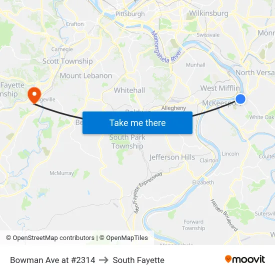 Bowman Ave at #2314 to South Fayette map