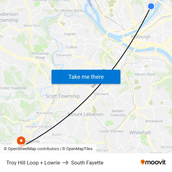 Troy Hill Loop + Lowrie to South Fayette map