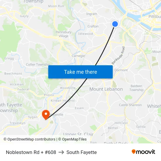 Noblestown Rd + #608 to South Fayette map