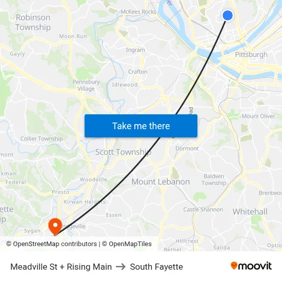 Meadville St + Rising Main to South Fayette map