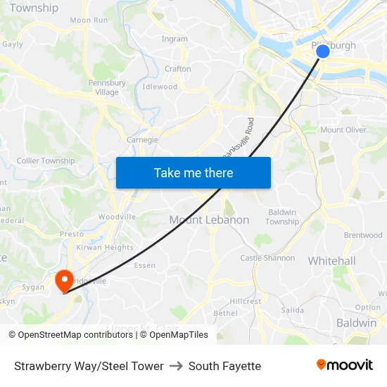Strawberry Way/Steel Tower to South Fayette map
