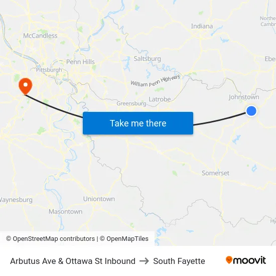 Arbutus Ave & Ottawa St Inbound to South Fayette map