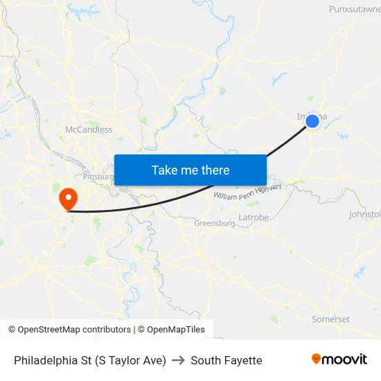Philadelphia St (S Taylor Ave) to South Fayette map