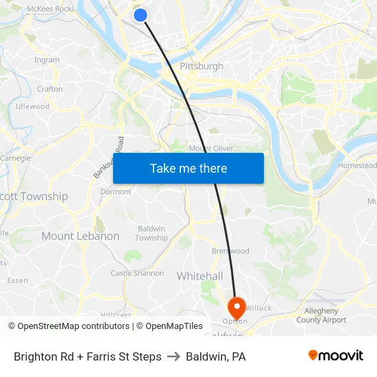 Brighton Rd + Farris St Steps to Baldwin, PA map