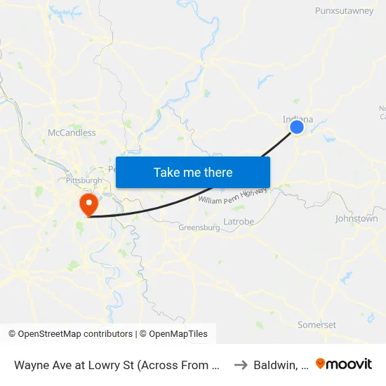 Wayne Ave at Lowry St (Across From Mcdon to Baldwin, PA map