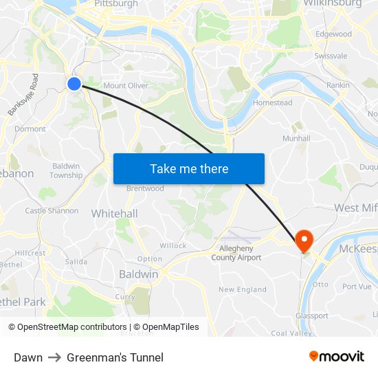 Dawn to Greenman's Tunnel map