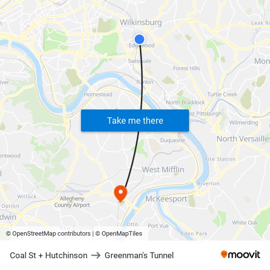 Coal St + Hutchinson to Greenman's Tunnel map
