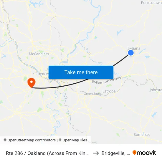 Rte 286 / Oakland (Across From King Buff to Bridgeville, PA map