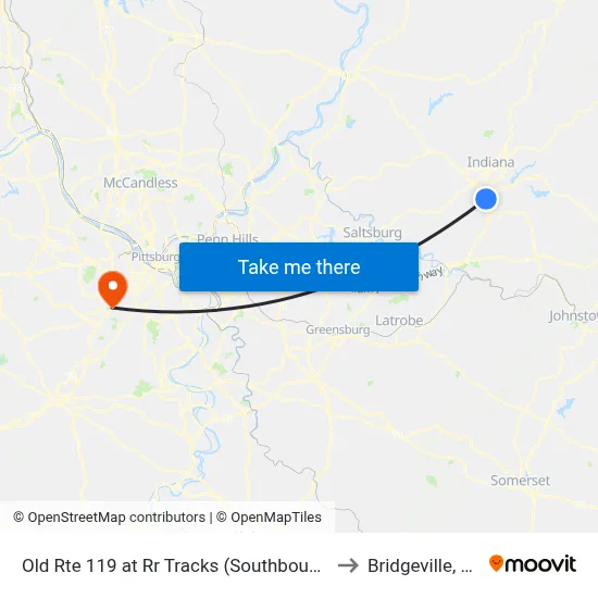 Old Rte 119 at Rr Tracks (Southbound) to Bridgeville, PA map