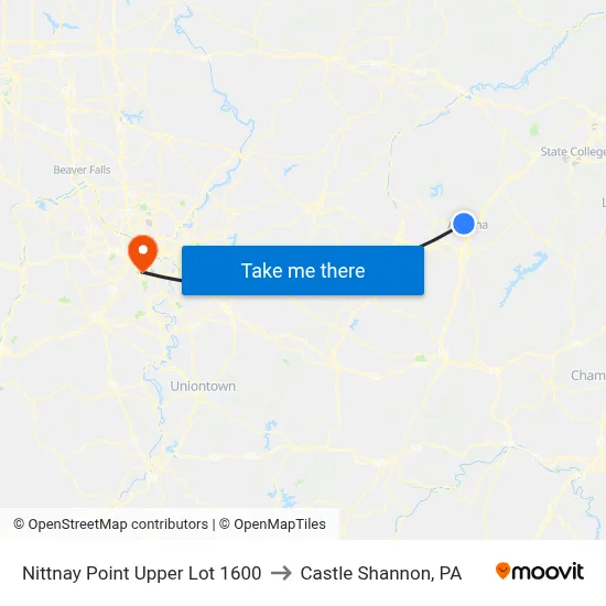Nittnay Point Upper Lot 1600 to Castle Shannon,  PA map