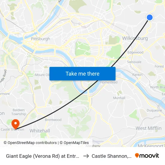 Giant Eagle (Verona Rd) at Entrance to Castle Shannon,  PA map