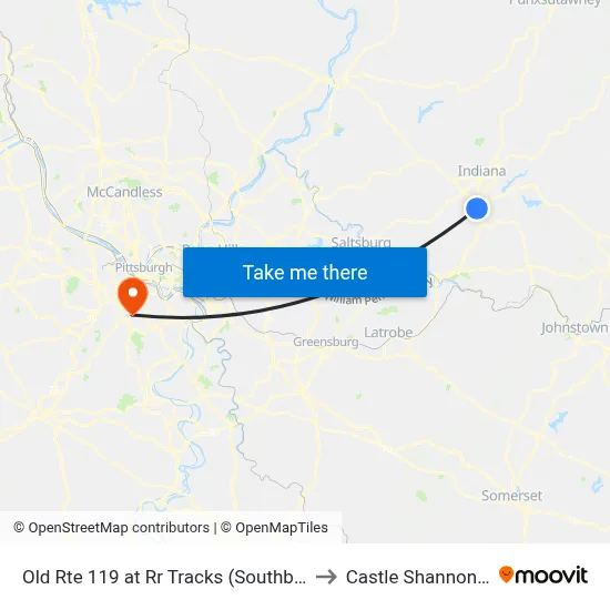 Old Rte 119 at Rr Tracks (Southbound) to Castle Shannon,  PA map