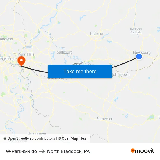 W-Park-&-Ride to North Braddock, PA map