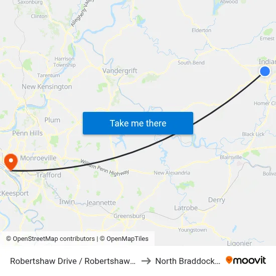 Robertshaw Drive / Robertshaw Drive to North Braddock, PA map