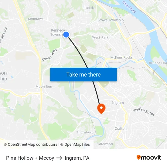 Pine Hollow + Mccoy to Ingram, PA map