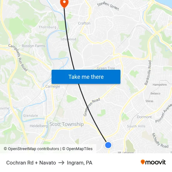 Cochran Rd + Navato to Ingram, PA map