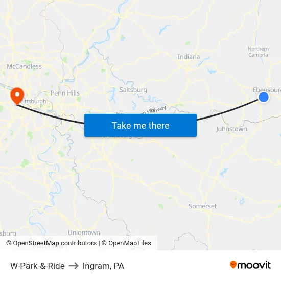 W-Park-&-Ride to Ingram, PA map