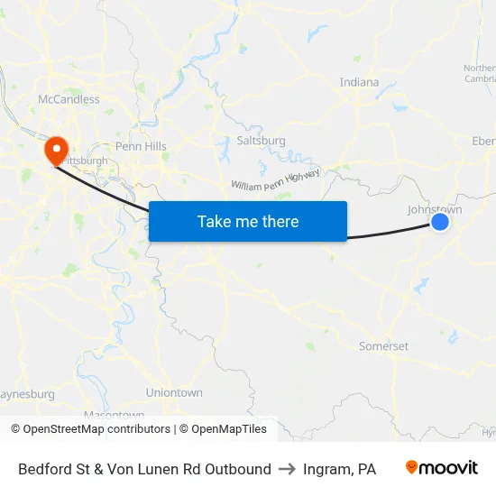 Bedford St & Von Lunen Rd Outbound to Ingram, PA map