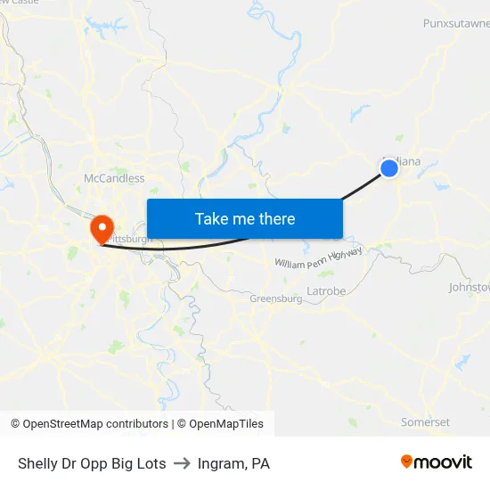 Shelly Dr Opp Big Lots to Ingram, PA map