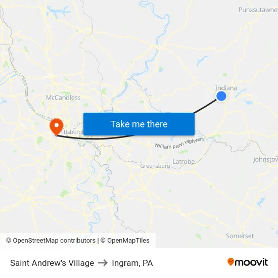 Saint Andrew's Village to Ingram, PA map