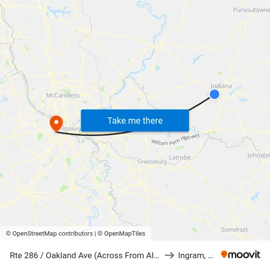 Rte 286 / Oakland Ave (Across From Aldis to Ingram, PA map