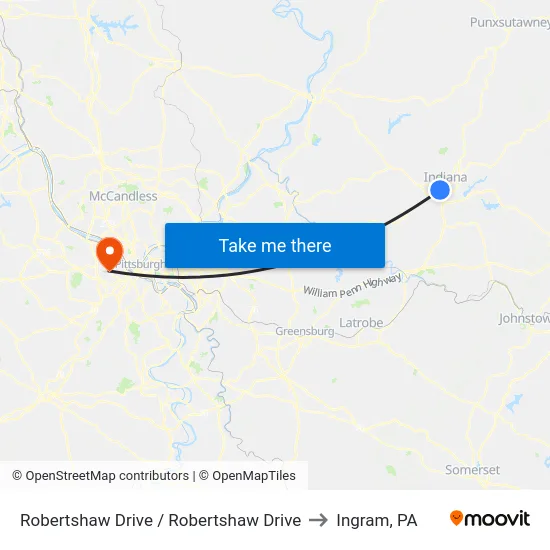 Robertshaw Drive / Robertshaw Drive to Ingram, PA map