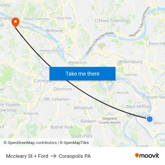 Mccleary St + Ford to Coraopolis PA map