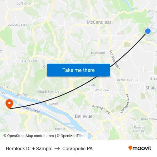 Hemlock Dr + Sample to Coraopolis PA map