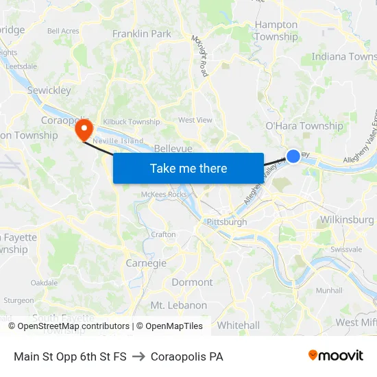 Main St Opp 6th St FS to Coraopolis PA map