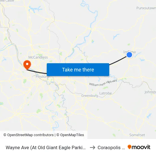 Wayne Ave (At Old Giant Eagle Parking Lo to Coraopolis PA map