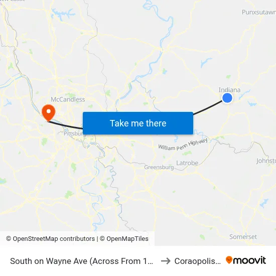 South on Wayne Ave (Across From 119 Prof to Coraopolis PA map