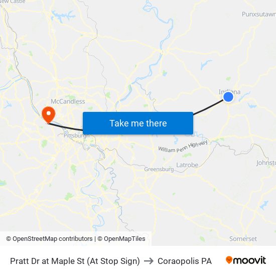 Pratt Dr at Maple St (At Stop Sign) to Coraopolis PA map
