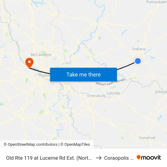 Old Rte 119 at Lucerne Rd Ext. (Northbou to Coraopolis PA map
