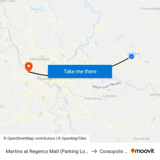 Martins at Regency Mall (Parking Lot Sid to Coraopolis PA map