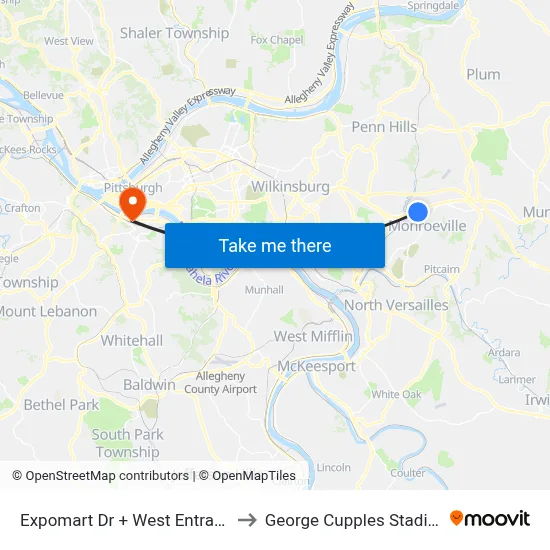 Expomart Dr + West Entrance to George Cupples Stadium map