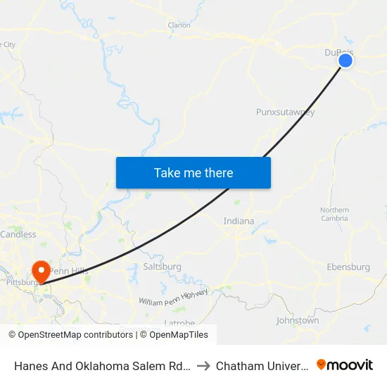 Hanes And Oklahoma Salem Rd Left to Chatham University map