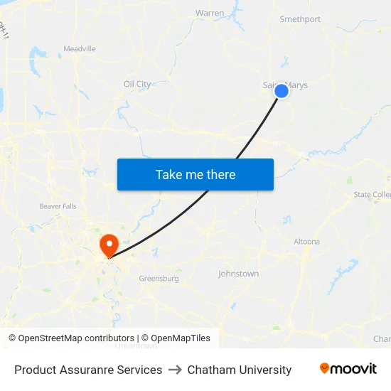 Product Assuranre Services to Chatham University map