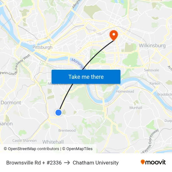 Brownsville Rd + #2336 to Chatham University map
