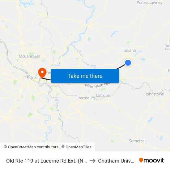 Old Rte 119 at Lucerne Rd Ext. (Northbou to Chatham University map