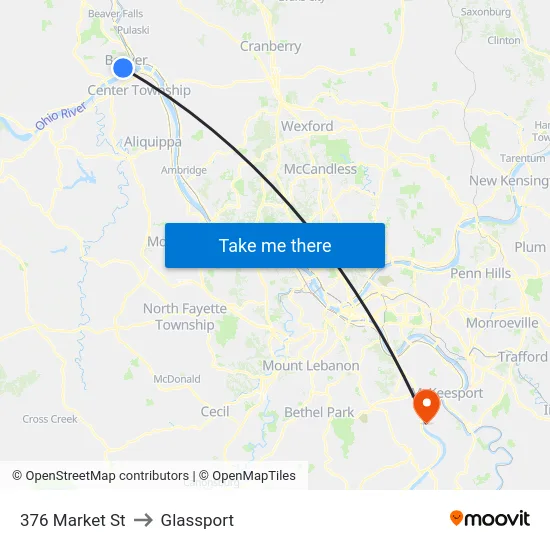 376 Market St to Glassport map