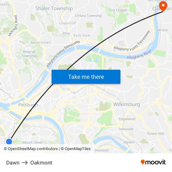 Dawn to Oakmont map