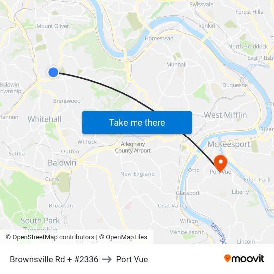 Brownsville Rd + #2336 to Port Vue map