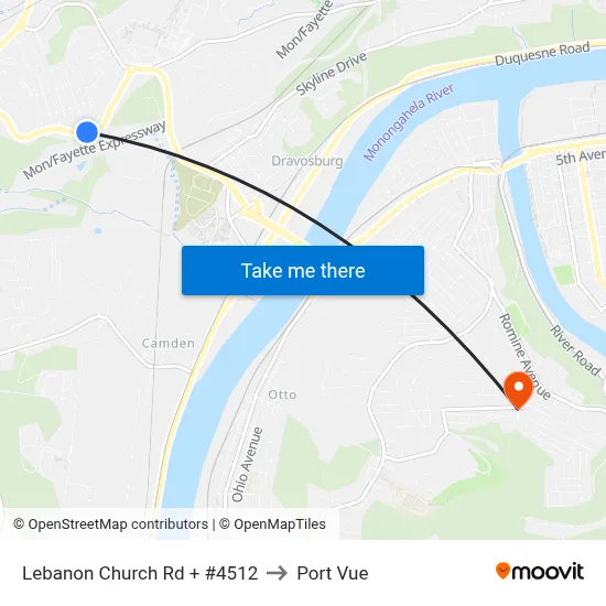 Lebanon Church Rd + #4512 to Port Vue map