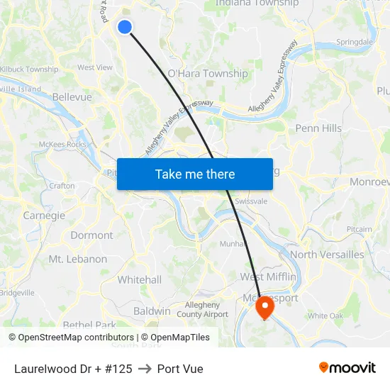 Laurelwood Dr + #125 to Port Vue map