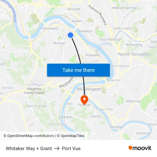 Whitaker Way + Grant to Port Vue map