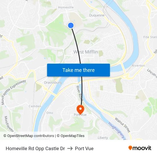 Homeville Rd Opp Castle Dr to Port Vue map