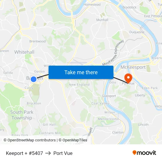 Keeport + #5407 to Port Vue map
