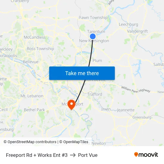Freeport Rd + Works Ent #3 to Port Vue map