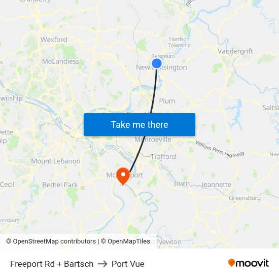 Freeport Rd + Bartsch to Port Vue map